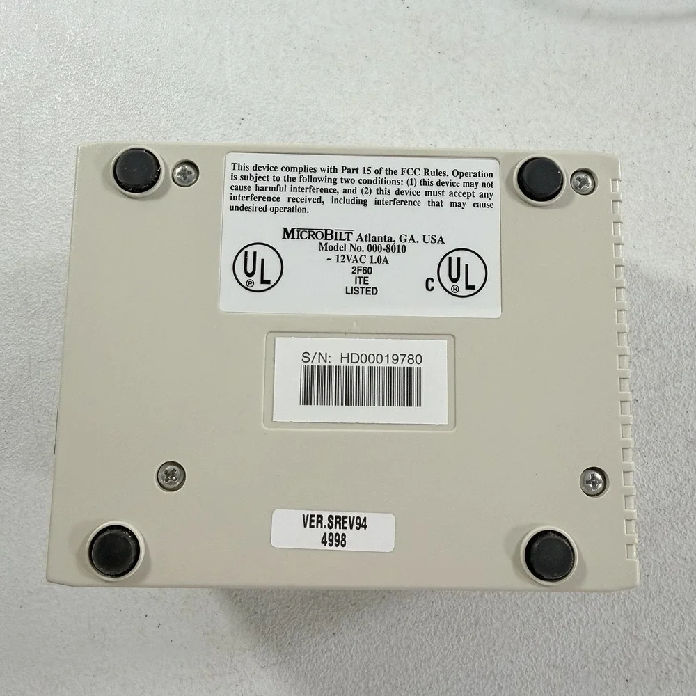 MicroBilt Model 000-8010 Magnetic Strip Credit Card Reader W/ Power Supply